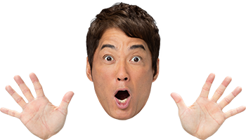 長嶋一茂さんの顔(笑顔でハンドサイン)
