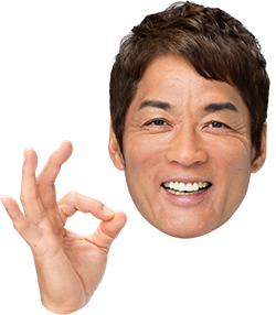 長嶋一茂さんの顔(笑顔でハンドサイン)