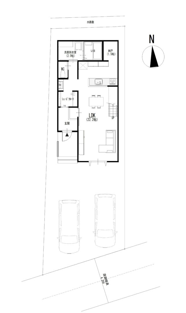 敷地面積148.95㎡（２区画） - 間取り図