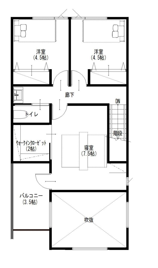 ２階（42.23㎡） - 間取り図